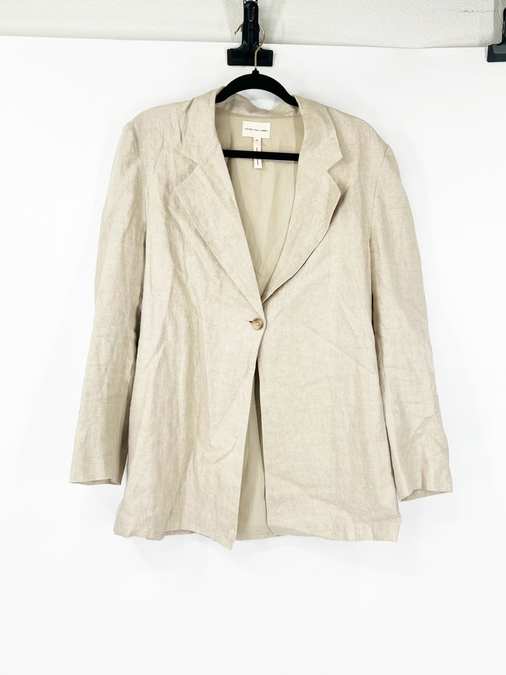 Laude the Label 100% Linen Single-Button Blazer Long Sleeve